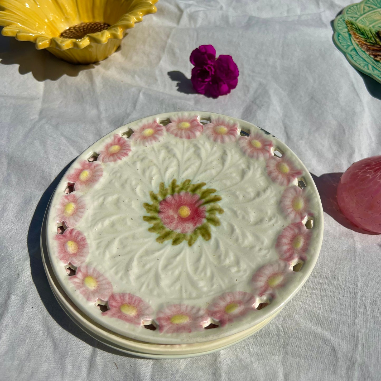 Majolica dessert plates