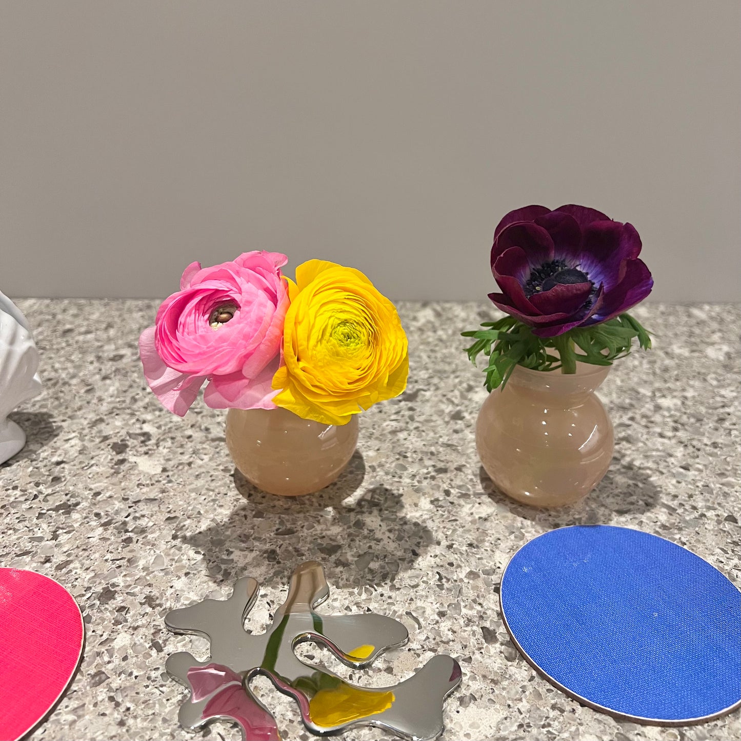 Small pink vases