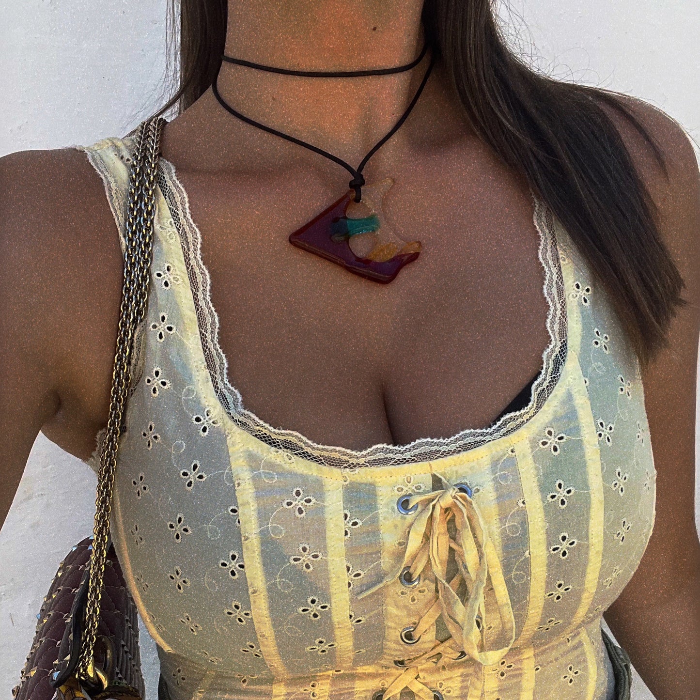 Handmade glass necklace