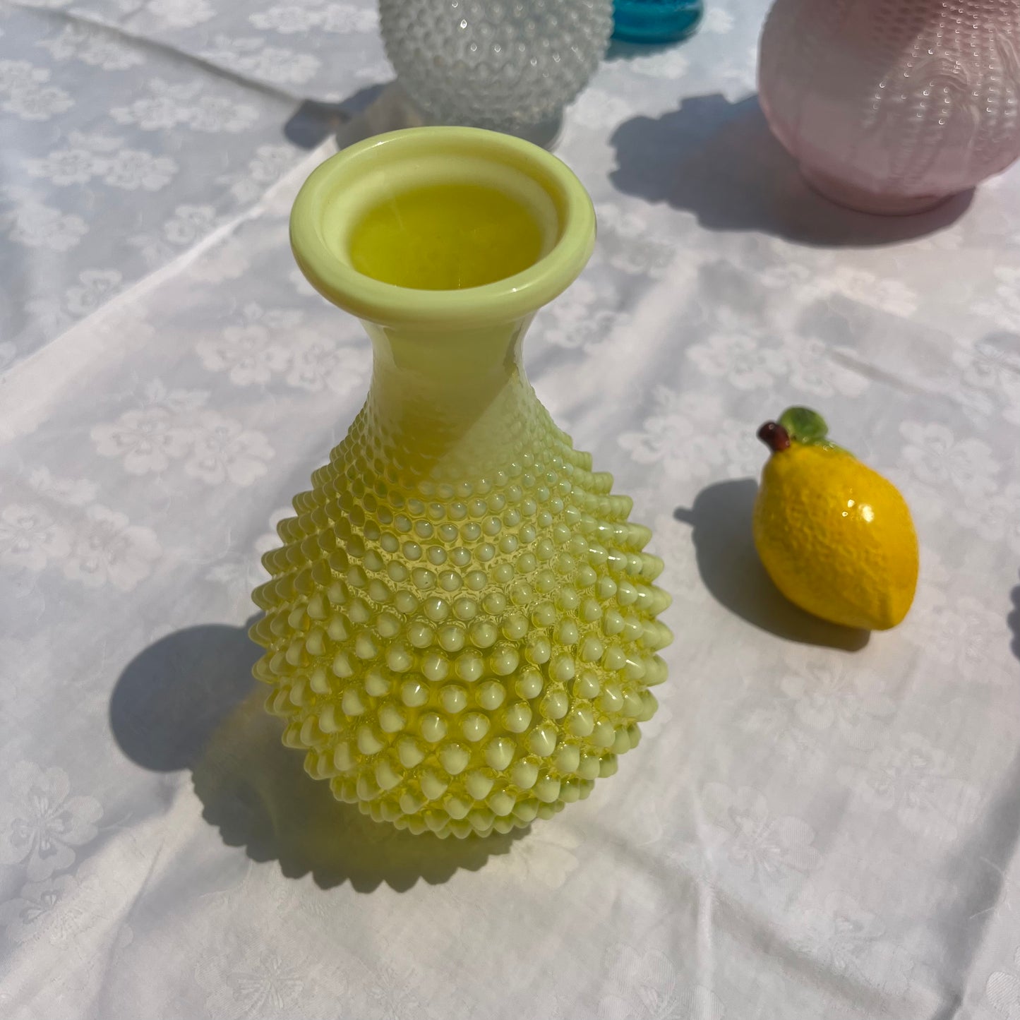 Bonbon yellow glass vase