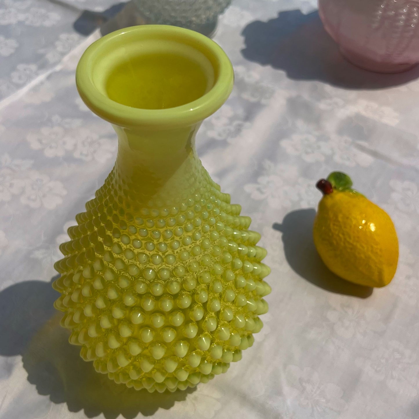 Bonbon yellow glass vase