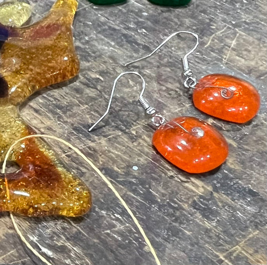 Orange handmade earrings